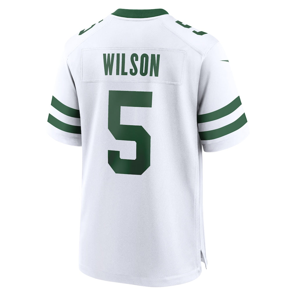 NY.Jets #5 Garrett Wilson Legacy White Game Jersey sports jersey product view 1