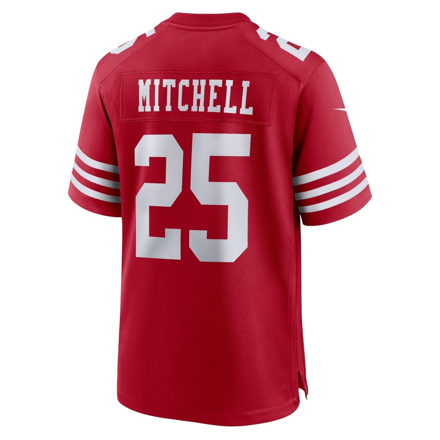 Elijah Mitchell San Francisco 49ers Team Game Jersey - Scarlet football jersey product view 3