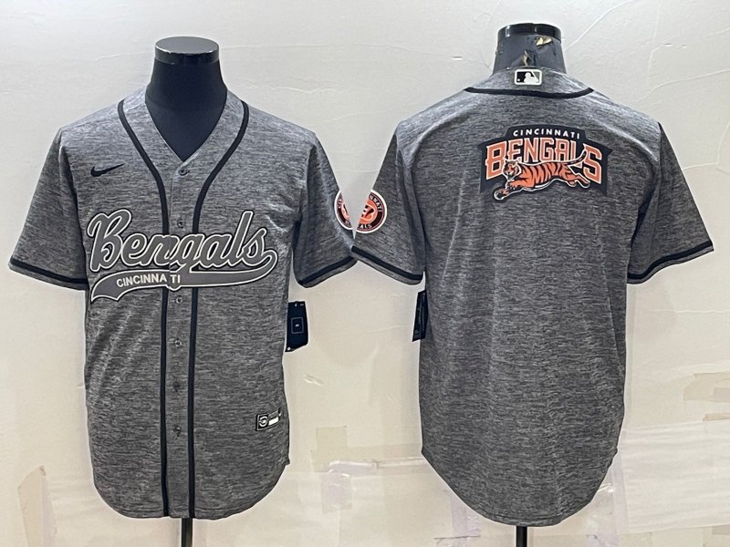Men's Cincinnati Bengals Grey Fashion Jersey1 football jersey product view 1