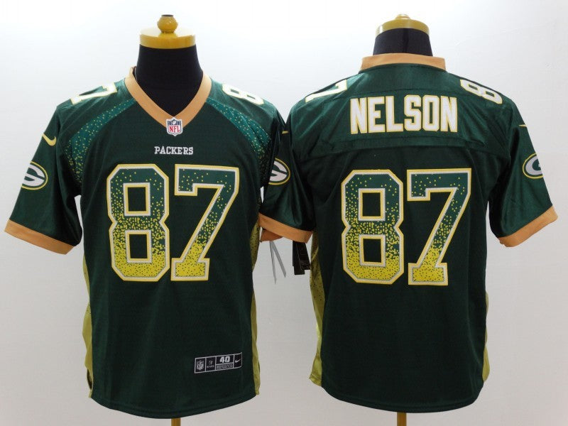 Men's Green Bay Packers Jordy Nelson #87 Green Game Jersey1 football jersey product view 1