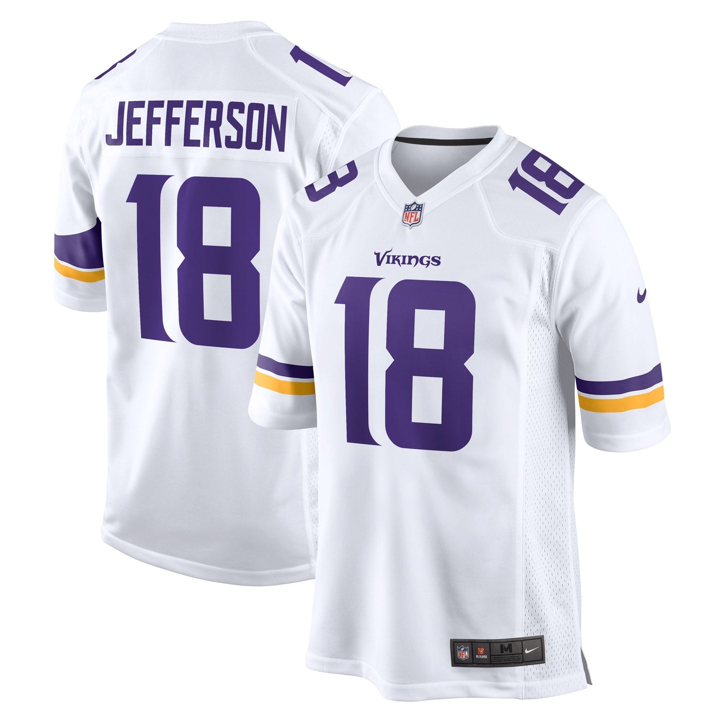Justin Jefferson Minnesota Vikings Game Jersey - WhiteYOUTH football jersey product view 1