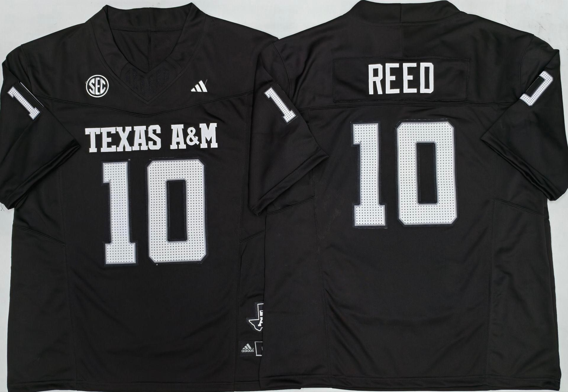 Men's Texas A&M Aggies Marcel Reed Black Player Game Jersey sports jersey product view 1
