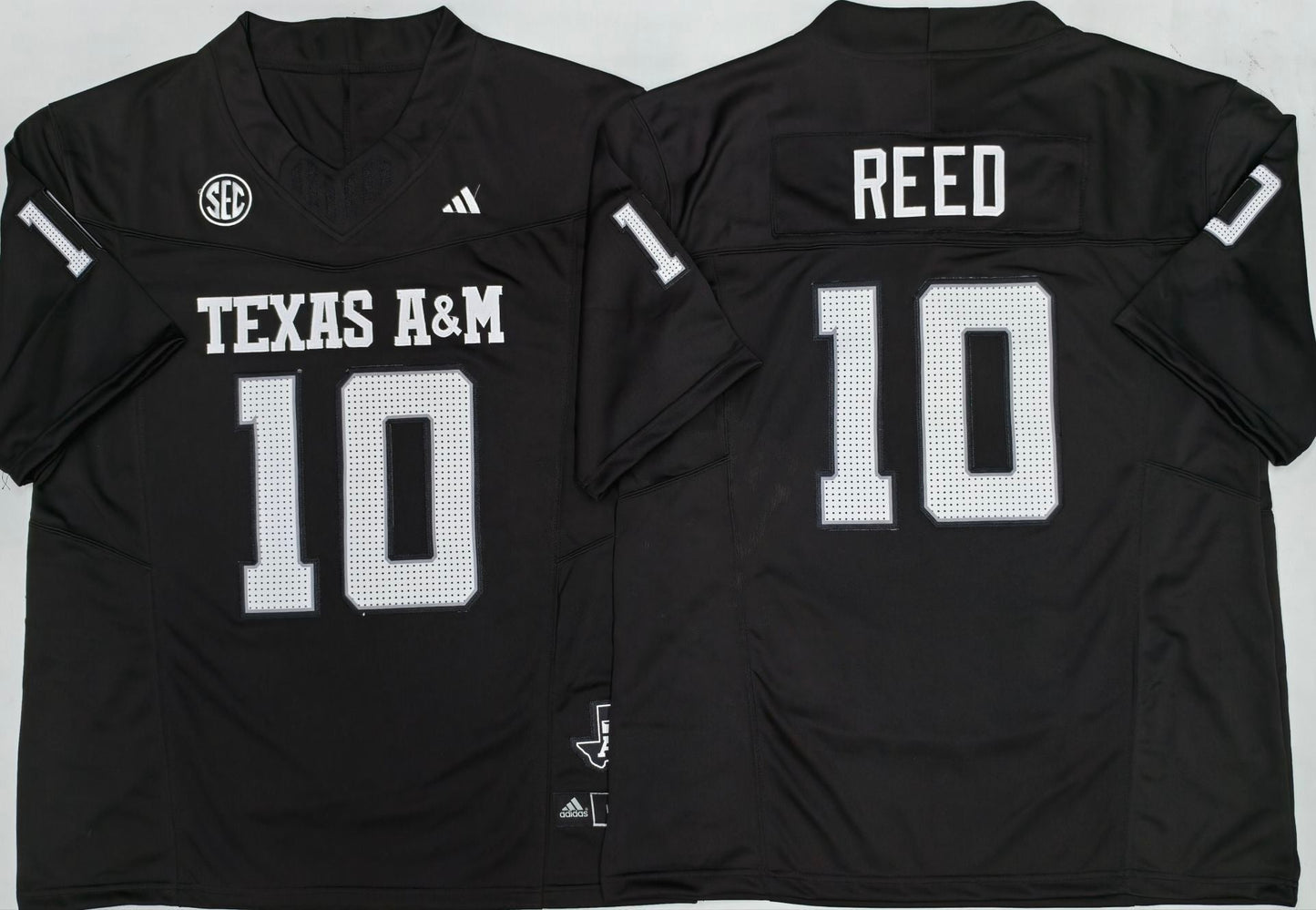 Men's Texas A&M Aggies Marcel Reed #10 Black Player Game Jersey sports jersey product view 1