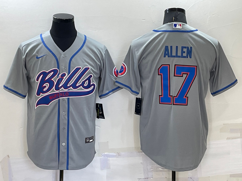 Men's Buffalo Bills Josh Allen #17 Gray Game Jersey1 Joint Edition football jersey product view 1