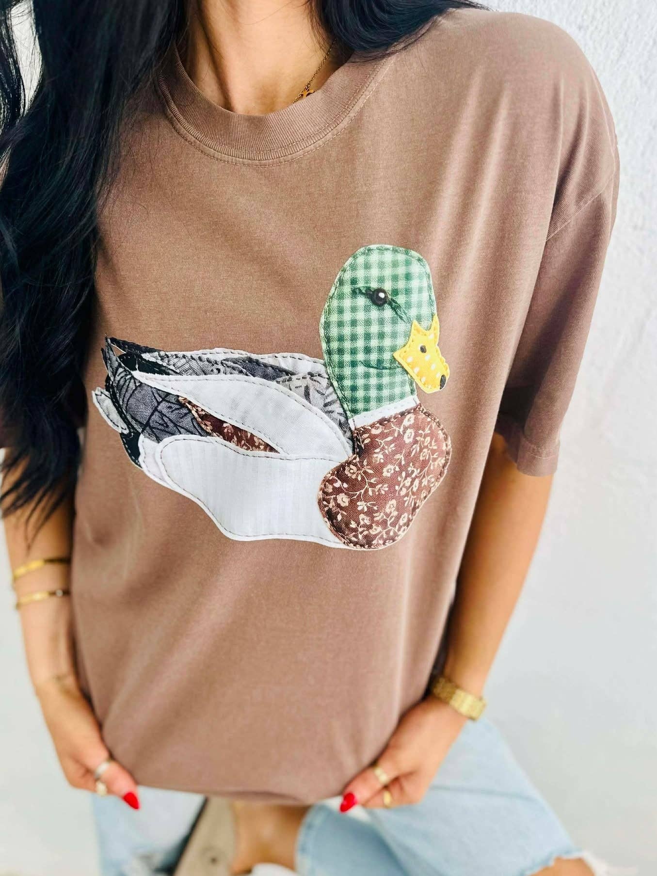Patchwork Mallard Duck Dtf Graphic Design Unisex T-shirt, Sweatshirt, Hoodie, Long Sleeve Tee - T-Shirt, Sweatshirt, Hoodie
