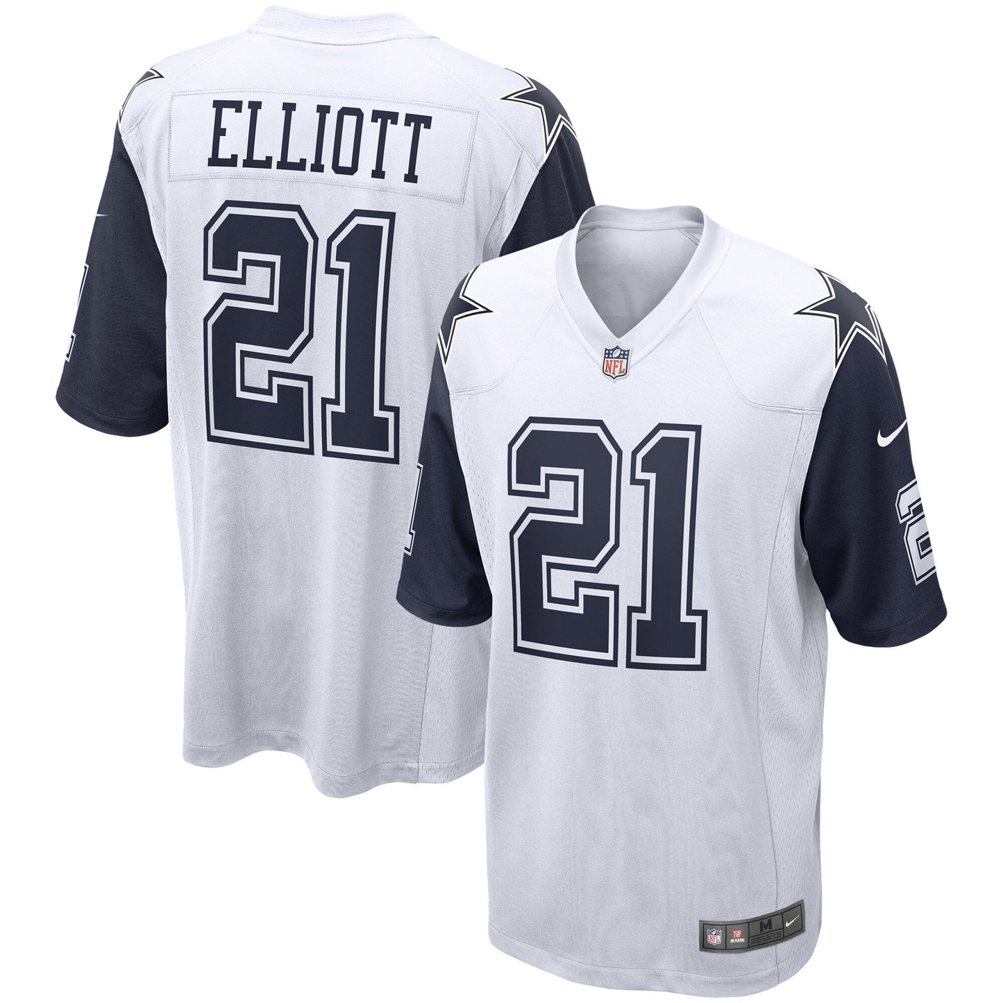 Ezekiel Elliott Dallas Cowboys Alternate Game Jersey - White football jersey product view 1