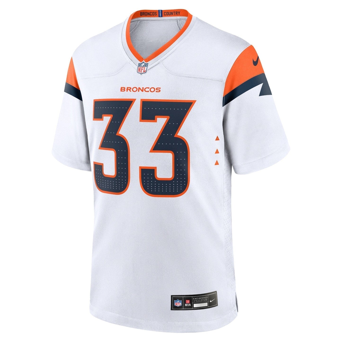 Javonte Williams Denver Broncos Mile High Collection Game Jersey - White football jersey product view 2