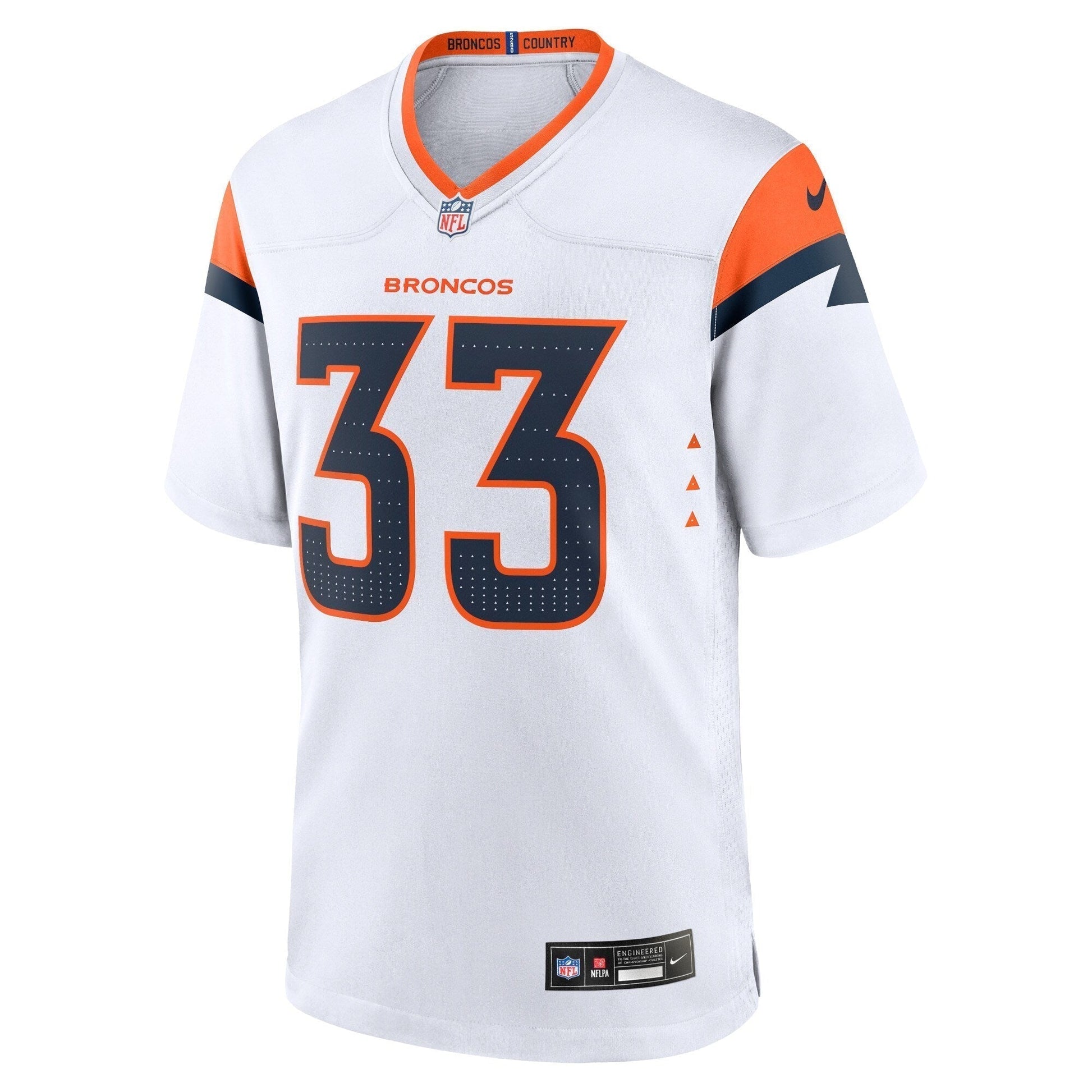 Javonte Williams Denver Broncos Mile High Collection Game Jersey - White football jersey product view 2