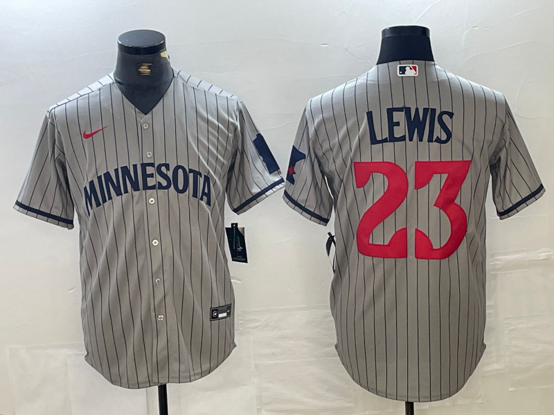 Men's Minnesota Twins Royce Lewis Gray Road Replica Team Jersey baseball jersey product view 1