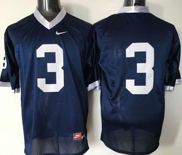 Men's Penn State Nittany Lions N/a #3 Navy Team Game Jersey football jersey product view 1