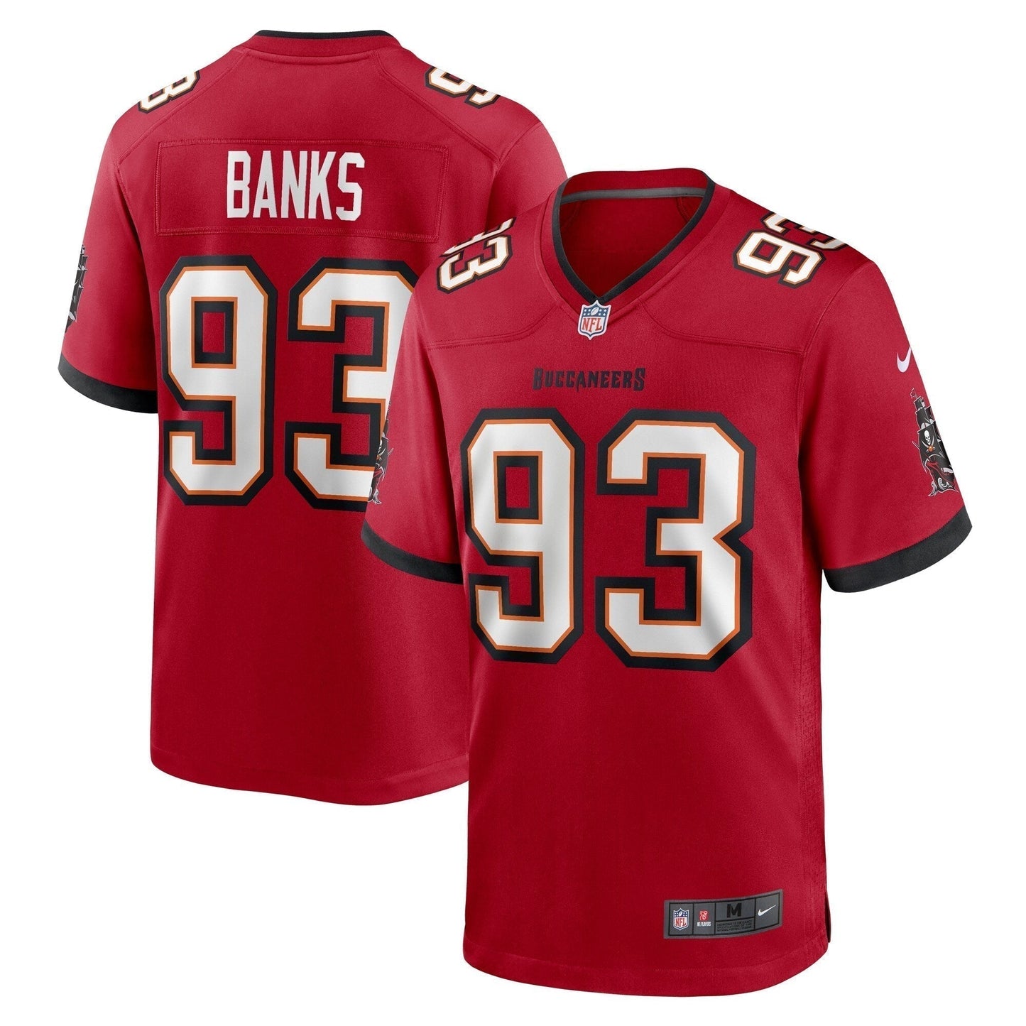 Eric Banks Tampa Bay Buccaneers Game Jersey - Red football jersey product view 1