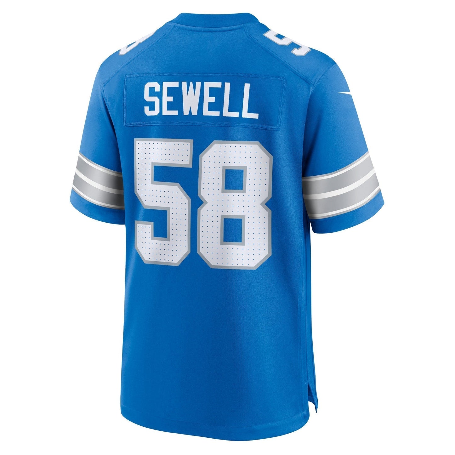 Penei Sewell Detroit Lions Game Jersey - Blue football jersey product view 3