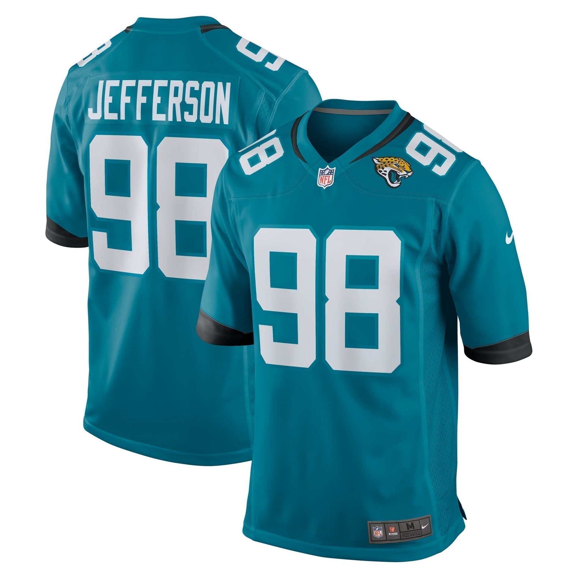 Jordan Jefferson Jacksonville Jaguars Team Game Jersey - Teal football jersey product view 1