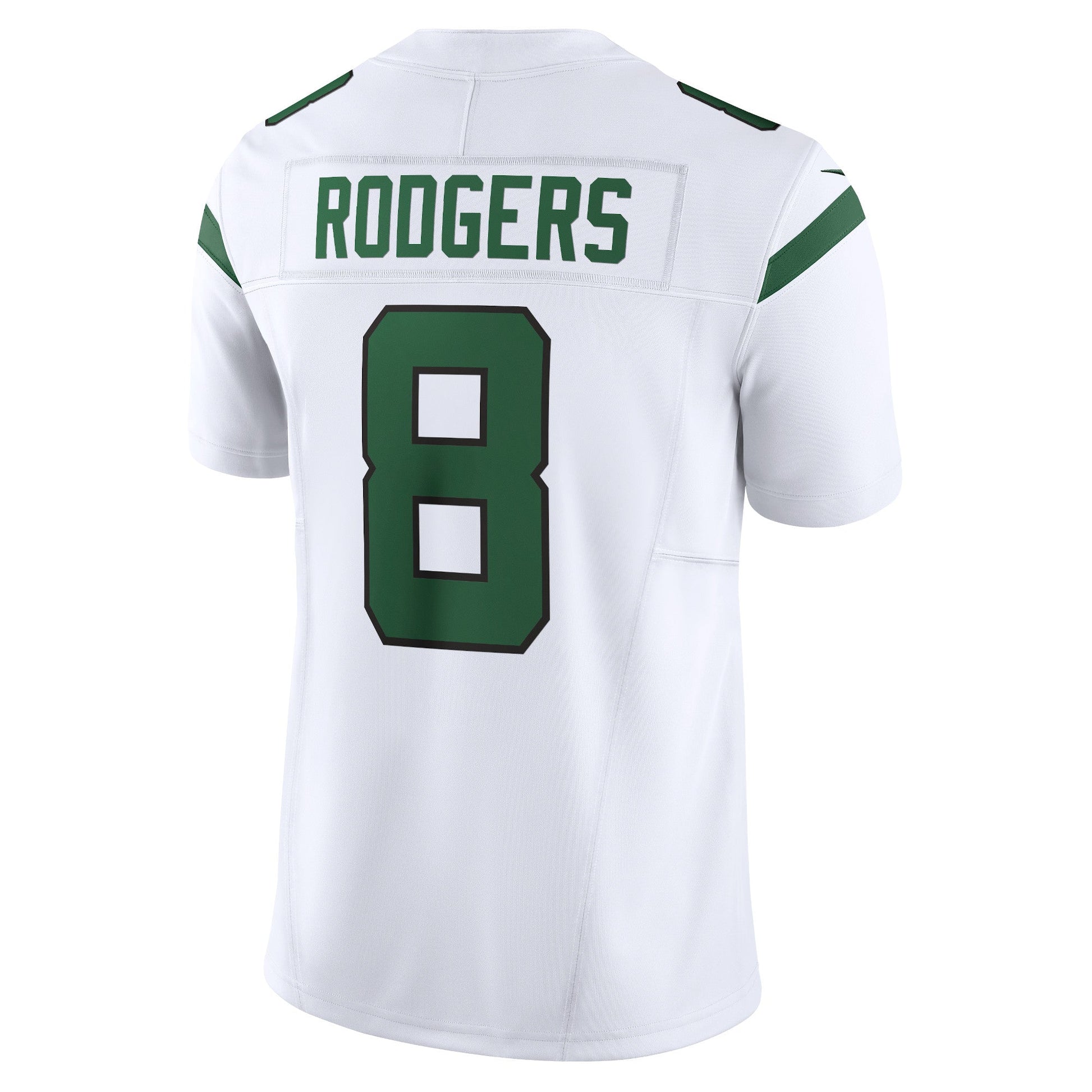 Aaron Rodgers New York Jets Vapor F.U.S.E. Limited Jersey - Spotlight White football jersey product view 3