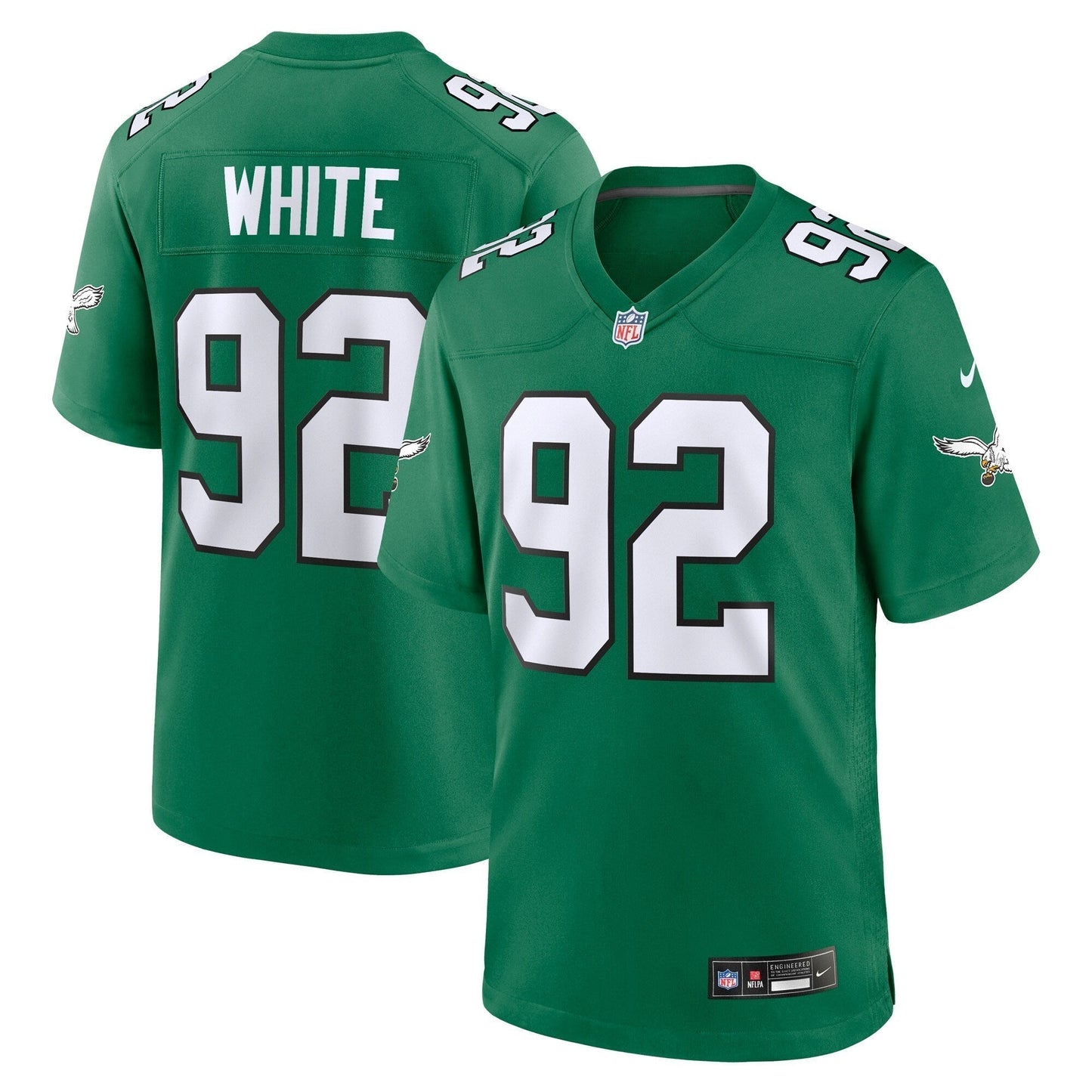 Reggie White Philadelphia Eagles Alternate Game Jersey - Kelly Green football jersey product view 1