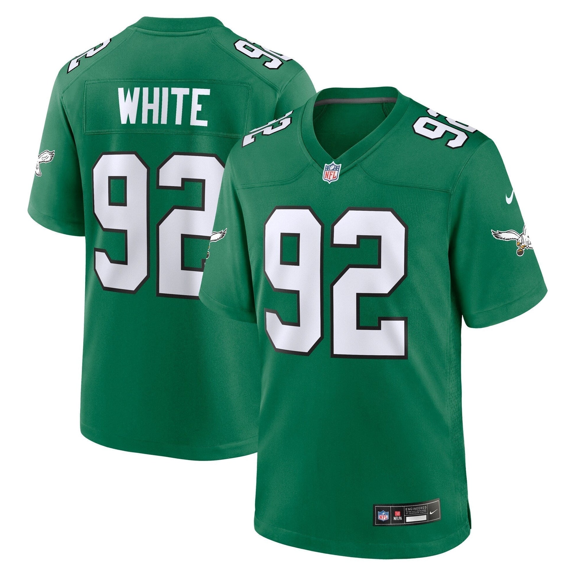 Reggie White Philadelphia Eagles Alternate Game Jersey - Kelly Green football jersey product view 1