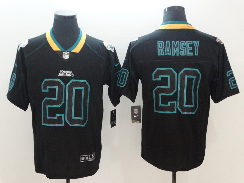 Men's Jacksonville Jaguars #20 Jalen Ramsey Black Game Player Jersey1 football jersey product view 1
