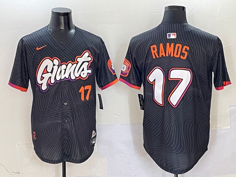 Men's San Francisco Giants Heliot Ramos Black 2025 City Connect Limited Player Jersey baseball jersey product view 1
