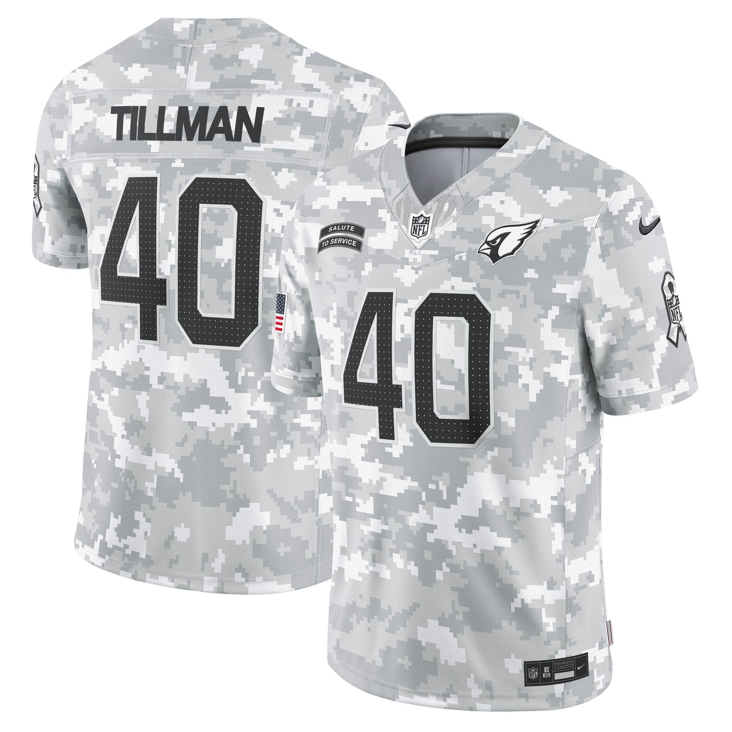 Pat Tillman Arizona Cardinals 2024 Salute to Service Retired Limited Jersey - Arctic Camo football jersey product view 1