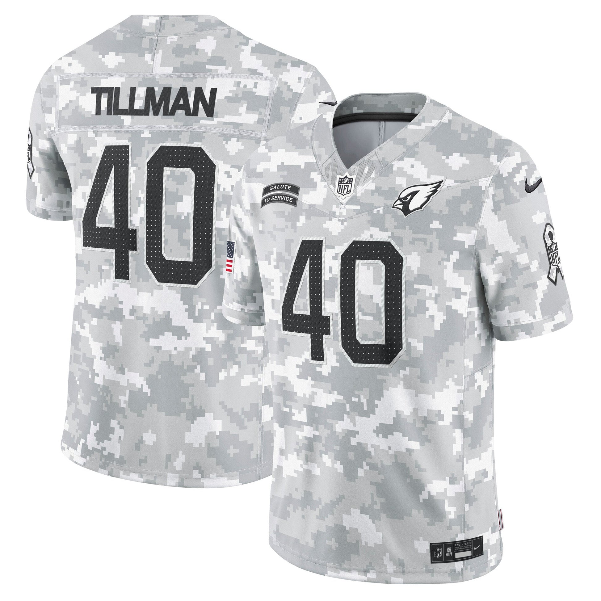 Pat Tillman Arizona Cardinals 2024 Salute to Service Retired Limited Jersey - Arctic Camo football jersey product view 1