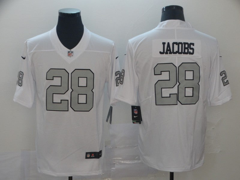 Men's Las Vegas Raiders Josh Jacobs White Player Game Jersey football jersey product view 1