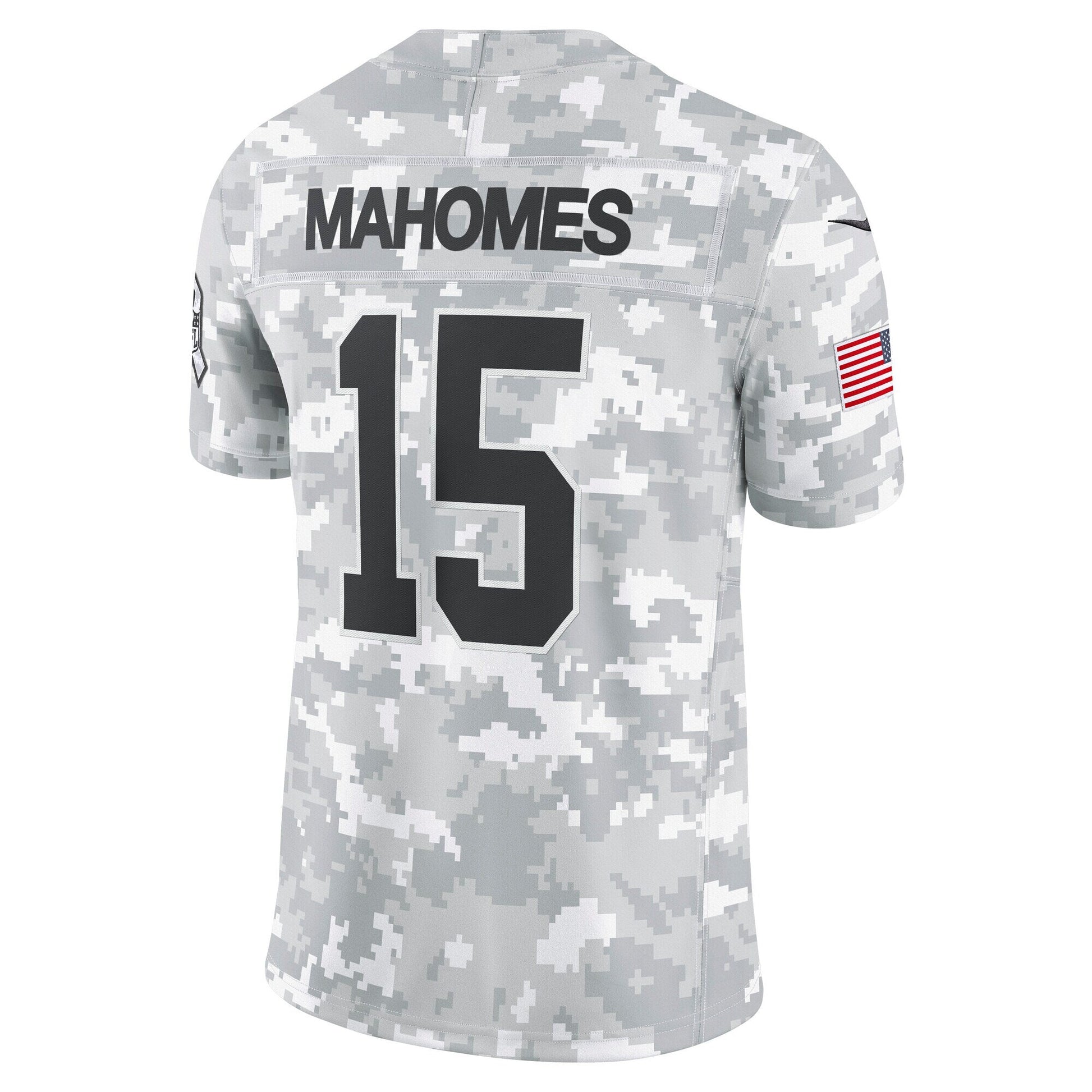 Patrick Mahomes Kansas City Chiefs 2024 Salute to Service Limited Jersey - Arctic Camo football jersey product view 3
