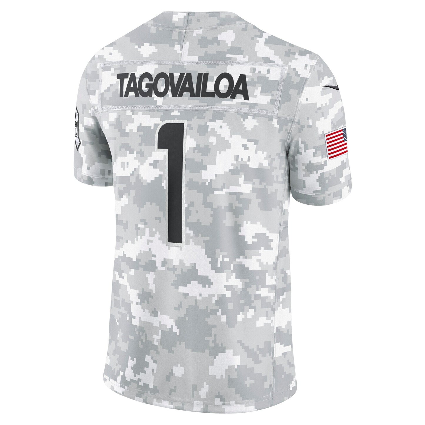Tua Tagovailoa Miami Dolphins 2024 Salute to Service Limited Jersey - Arctic Camo football jersey product view 3