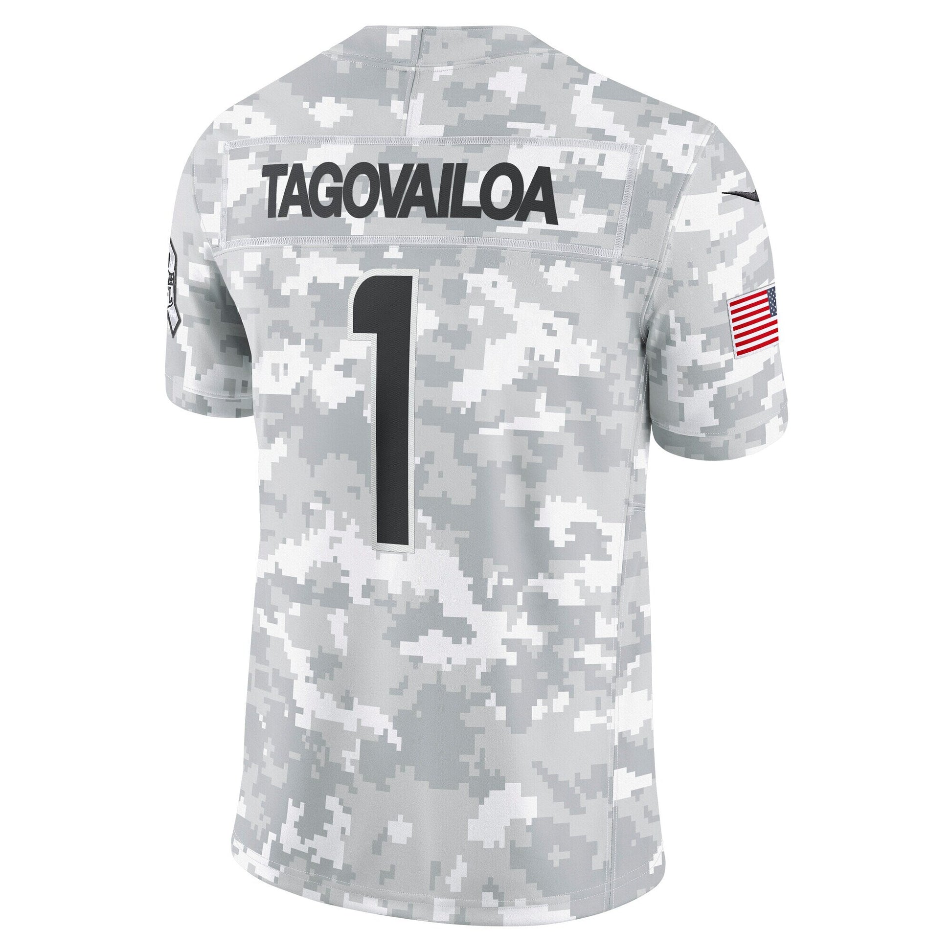 Tua Tagovailoa Miami Dolphins 2024 Salute to Service Limited Jersey - Arctic Camo football jersey product view 3