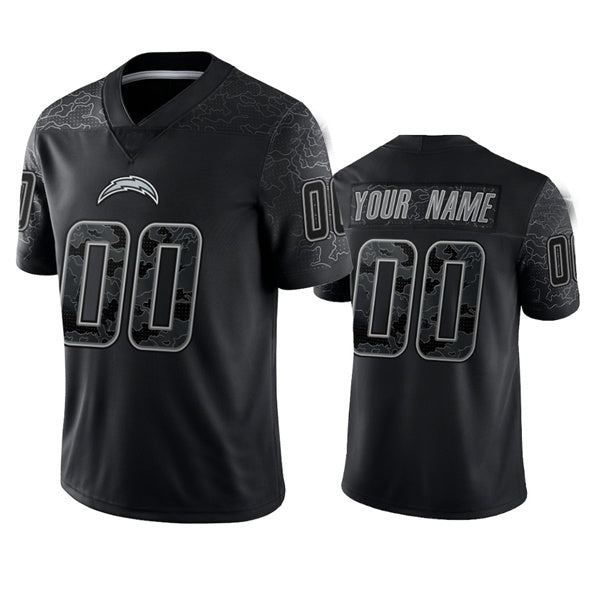 Custom1 Los Angeles Chargers Active Player Black Reflective Limited Stitched Football Jersey1 American Jerseys football jersey product view 1