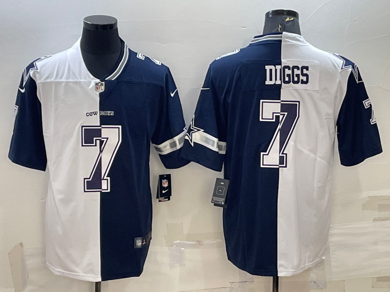 Men's Dallas Cowboys Trevon Diggs #7 White/Navy Player Jersey1 football jersey product view 1