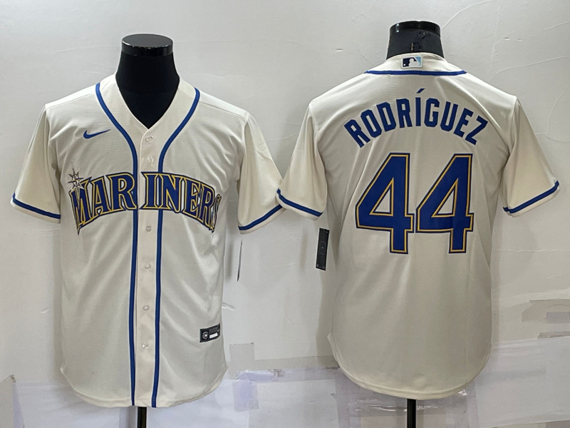 Men's Seattle Mariners Julio Rodriguez #44 Beige Replica Baseball Jersey baseball jersey product view 1