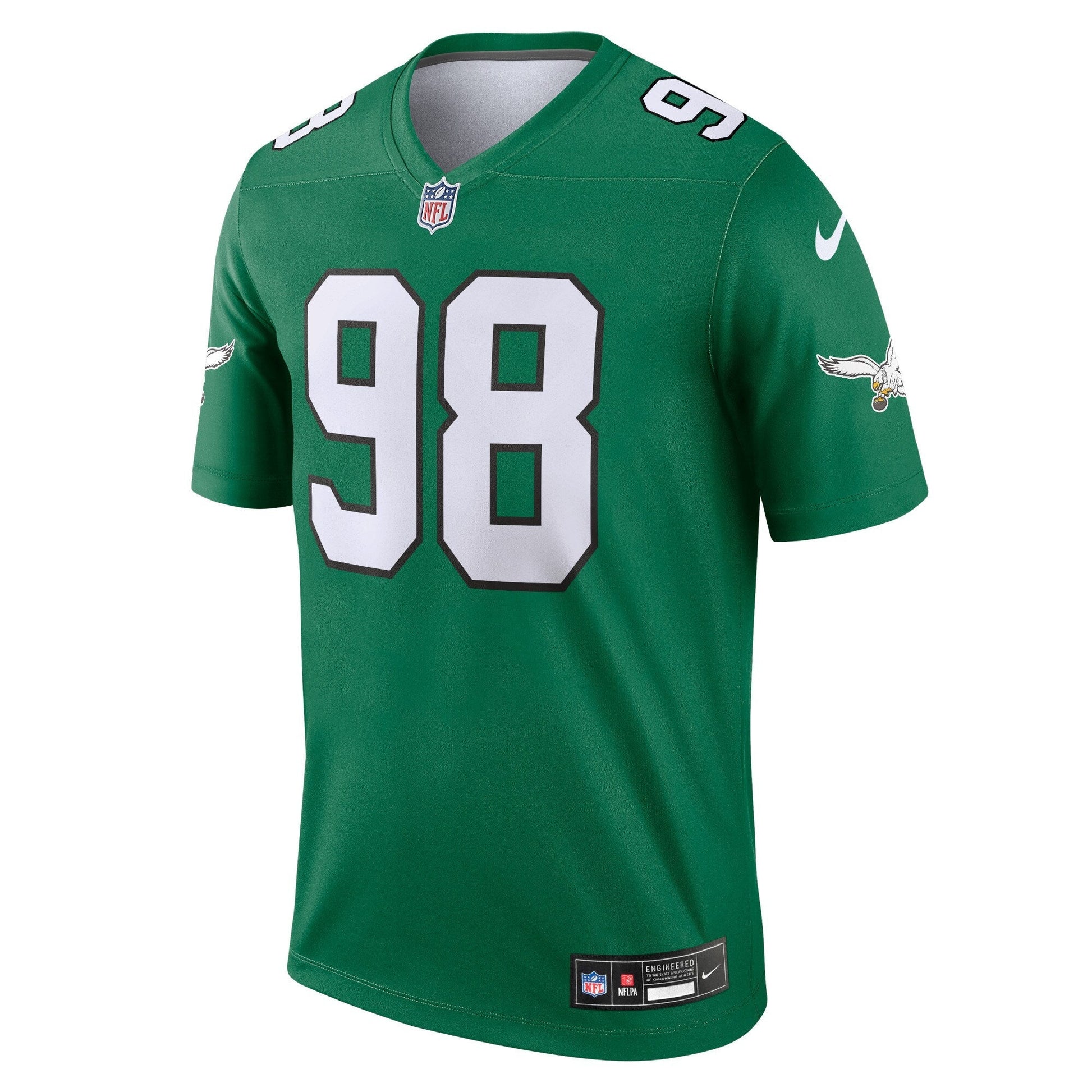 Jalen Carter Philadelphia Eagles Alternate Legend Jersey - Kelly Green football jersey product view 2