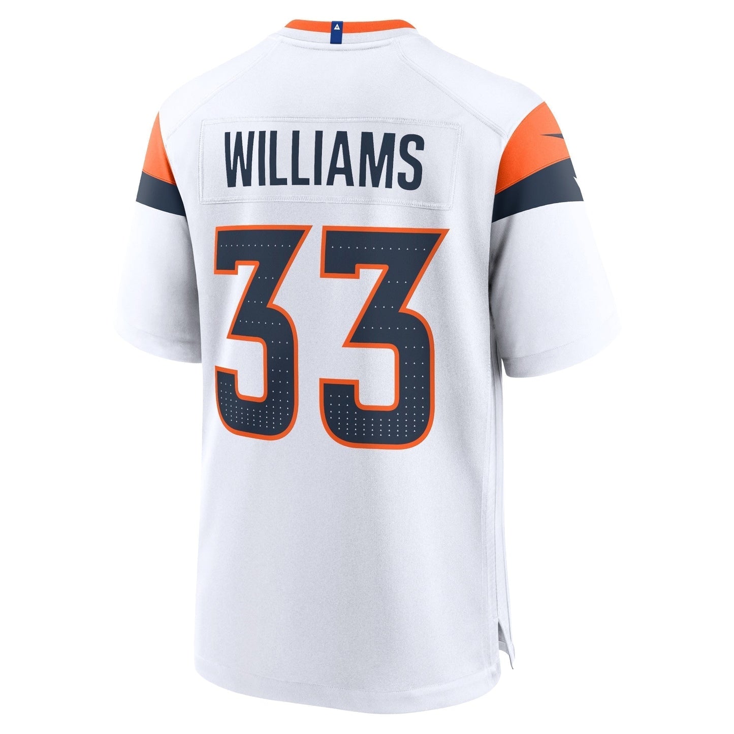 Javonte Williams Denver Broncos Mile High Collection Game Jersey - White football jersey product view 3