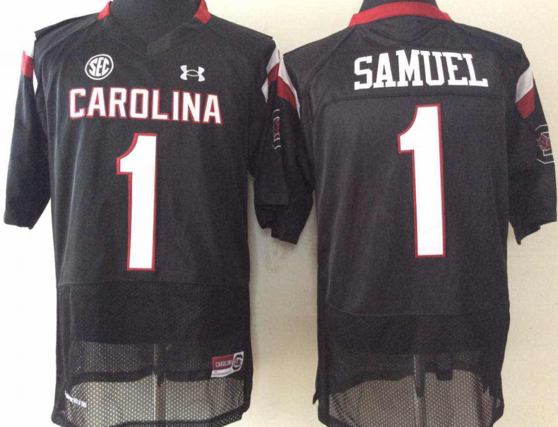 Men's South Carolina Gamecock Deebo Samuel #1 Black Player Game Jersey sports jersey product view 1