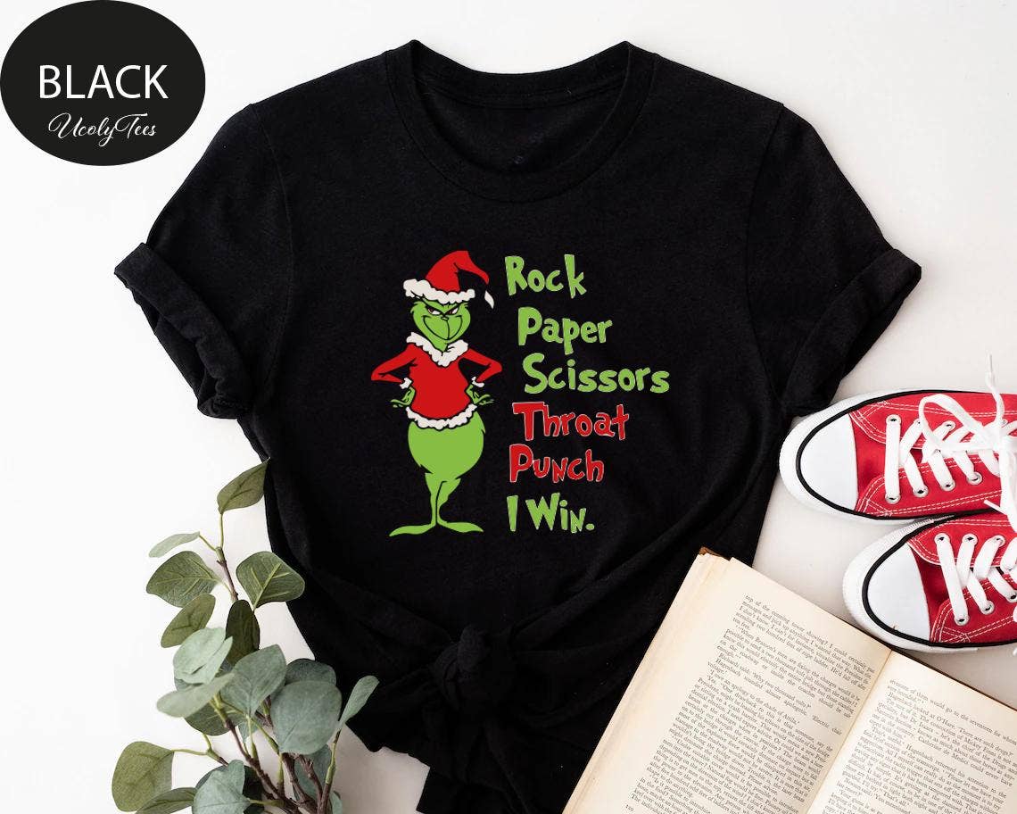 Grinchmas Throat Punch I Win Funny Christmas Tee Unisex T-shirt, Sweatshirt, Hoodie, Long Sleeve Tee - T-Shirt, Sweatshirt, Hoodie