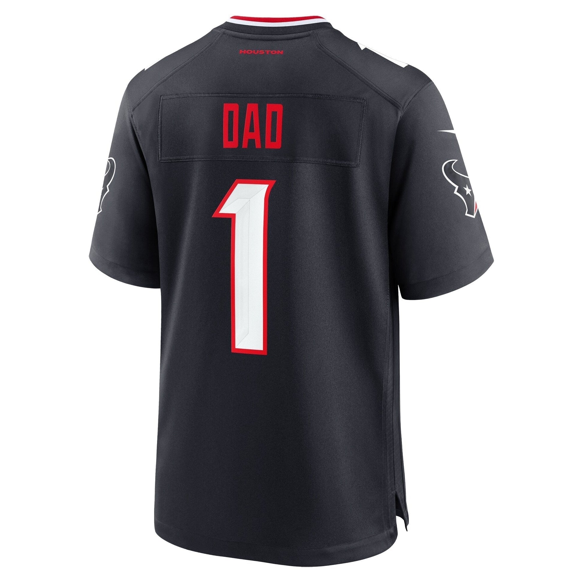Houston Texans #1 Dad Game Jersey - Navy football jersey product view 3