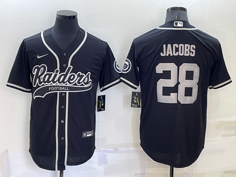 Men's Las Vegas Raiders Josh Jacobs #28 Black Game Jersey1 Joint Edition football jersey product view 1