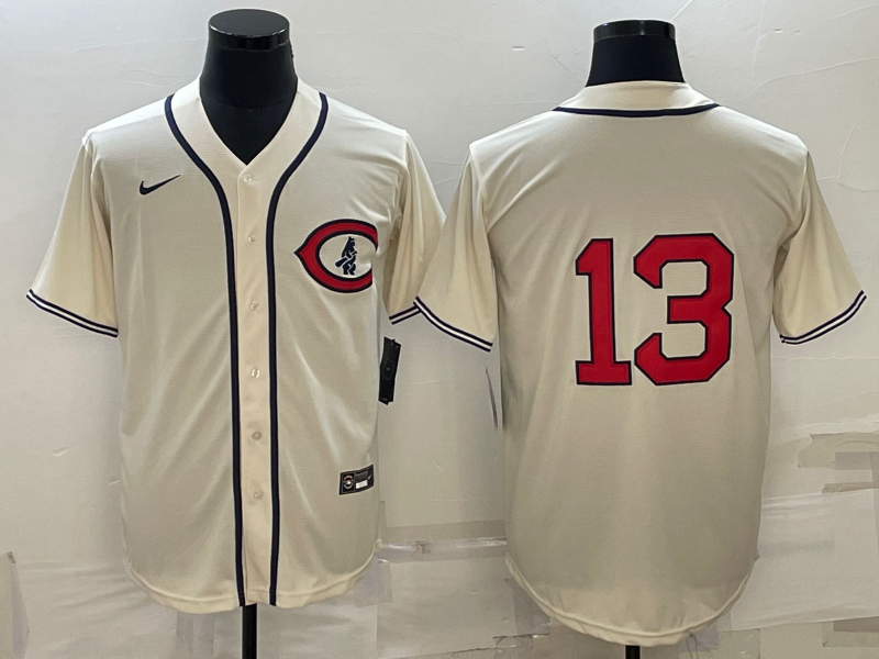 Men's Chicago Cubs Starlin Castro Cream Player Name Jersey baseball jersey product view 1