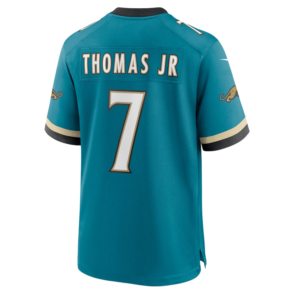 J.Jaguars #7 Brian Thomas Jr Teal Alternate Game Jersey football jersey product view 1