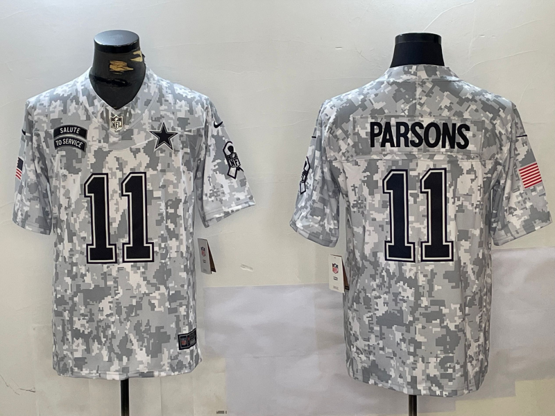 Men's Dallas Cowboys Micah Parsons Arctic Camo 2024 Salute to Service Limited Jersey football jersey product view 1