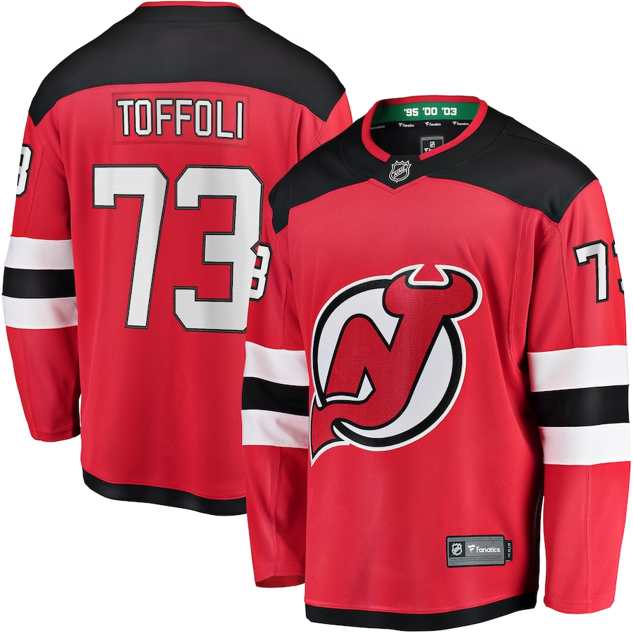 Men's New Jersey1 Devils Tyler Toffoli #73 Red Player Game Jersey1 sports jersey product view 1