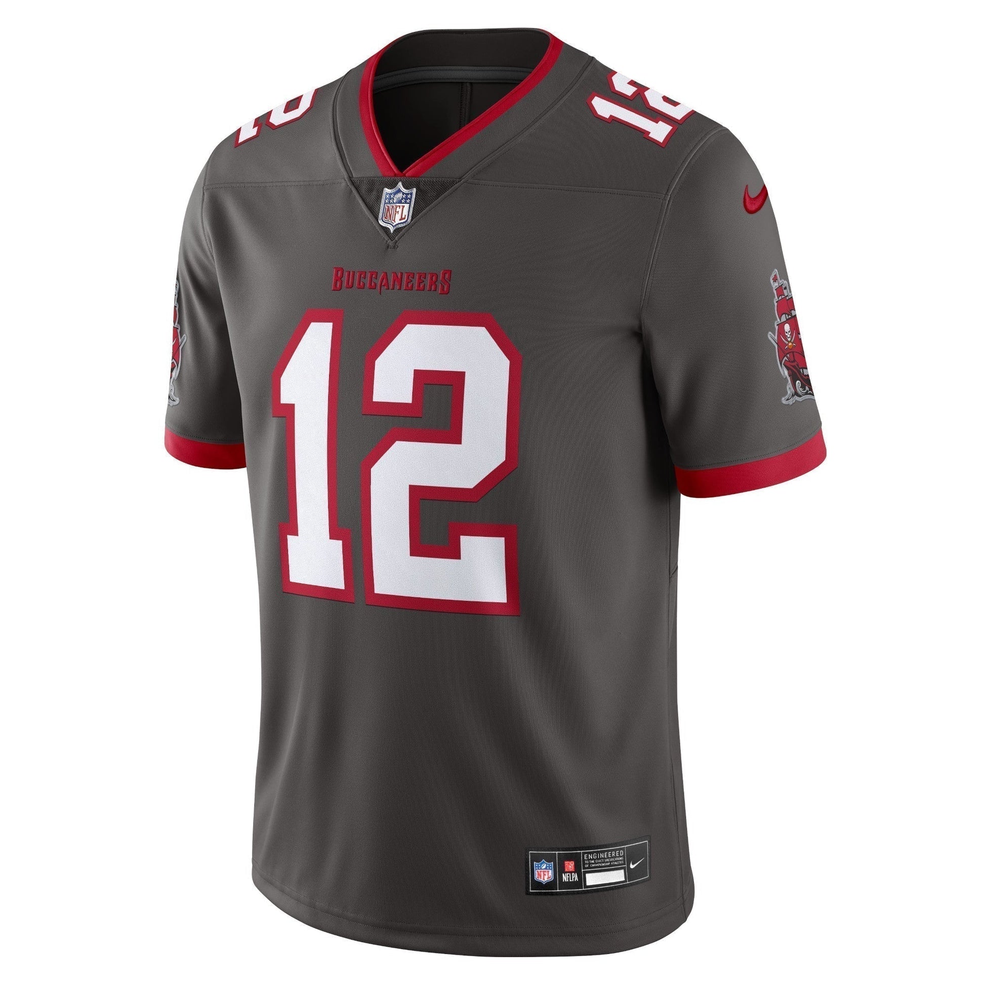 Tom Brady Tampa Bay Buccaneers Alternate Vapor Untouchable Limited Jersey - Pewter football jersey product view 2