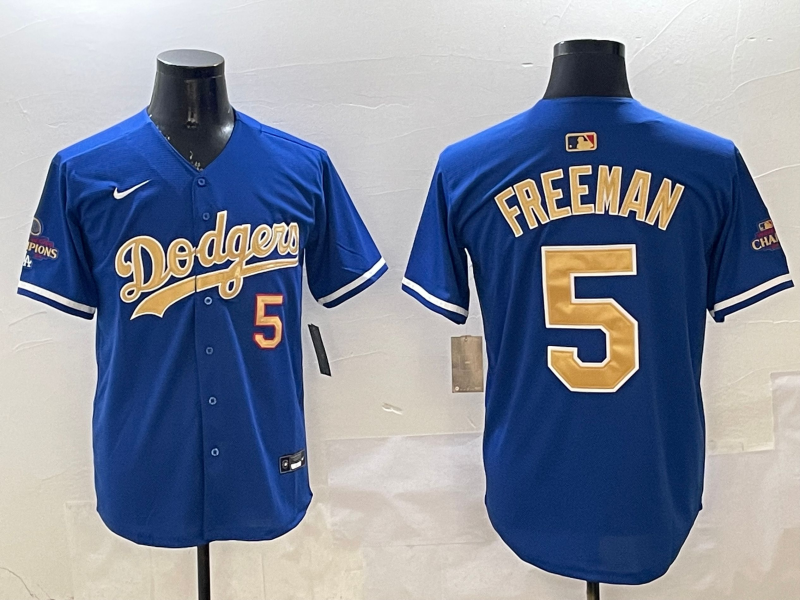 Men's Los Angeles Dodgers Freddie Freeman Royal 2025 Gold Collection Limited Jersey baseball jersey product view 1