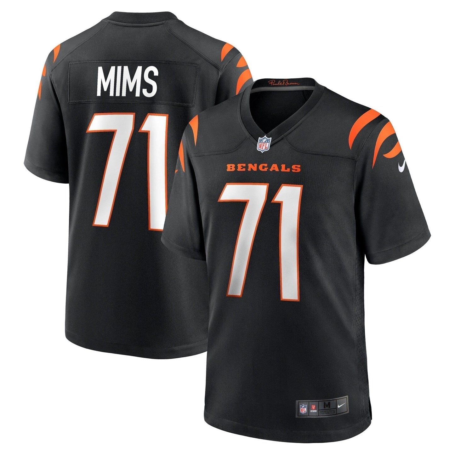 Amarius Mims Cincinnati Bengals Game Jersey - Black football jersey product view 1
