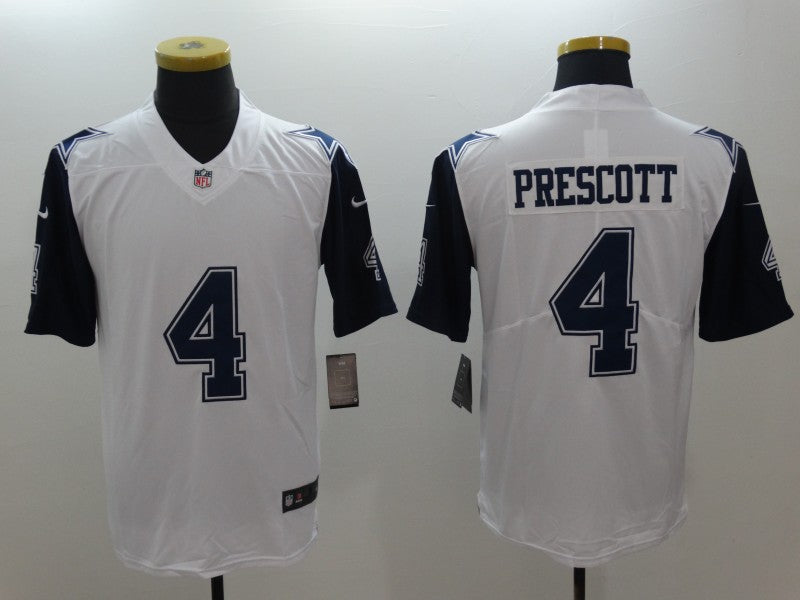 Men's Dallas Cowboys #4 Dak Prescott White Rush legend Jersey1 football jersey product view 1