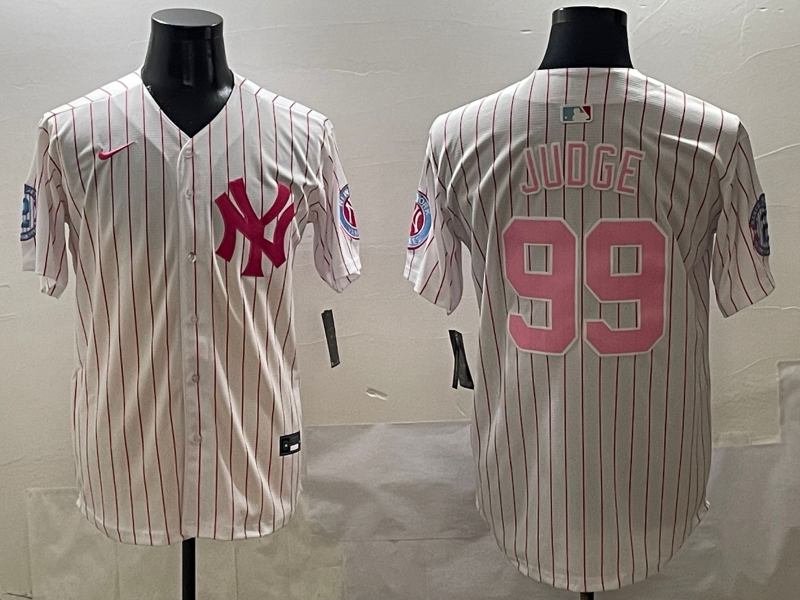 Men's New York Yankees Aaron Judge #99 White Team Player Jersey baseball jersey product view 1