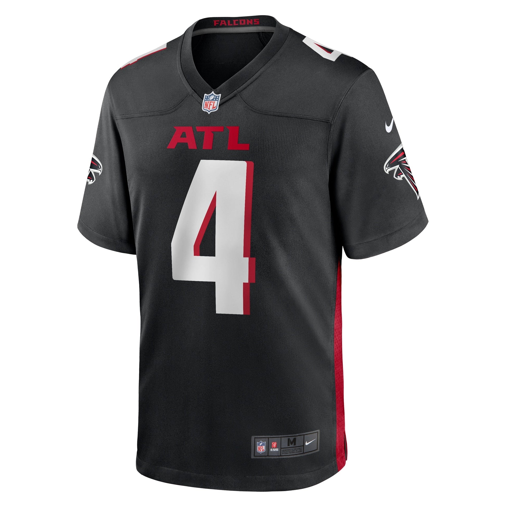 Taylor Heinicke Atlanta Falcons Game Jersey - Black football jersey product view 2