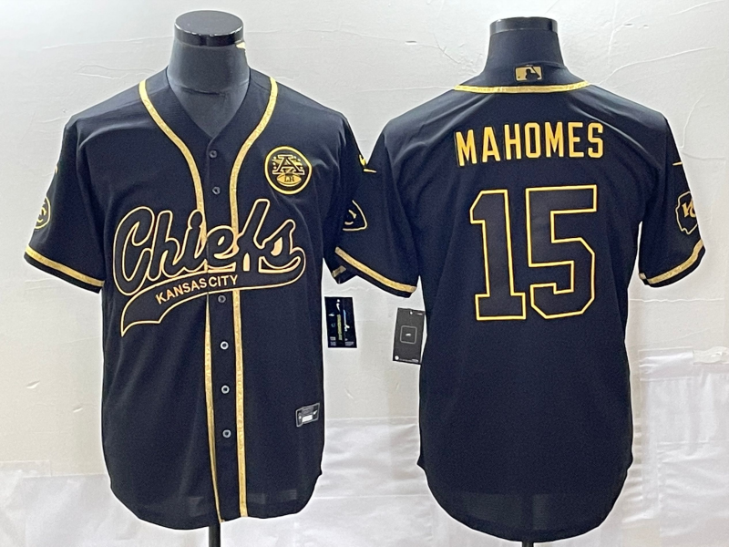 Men's Kansas City Chiefs Patrick Mahomes Black Alternate Game Jersey Joint Edition football jersey product view 1
