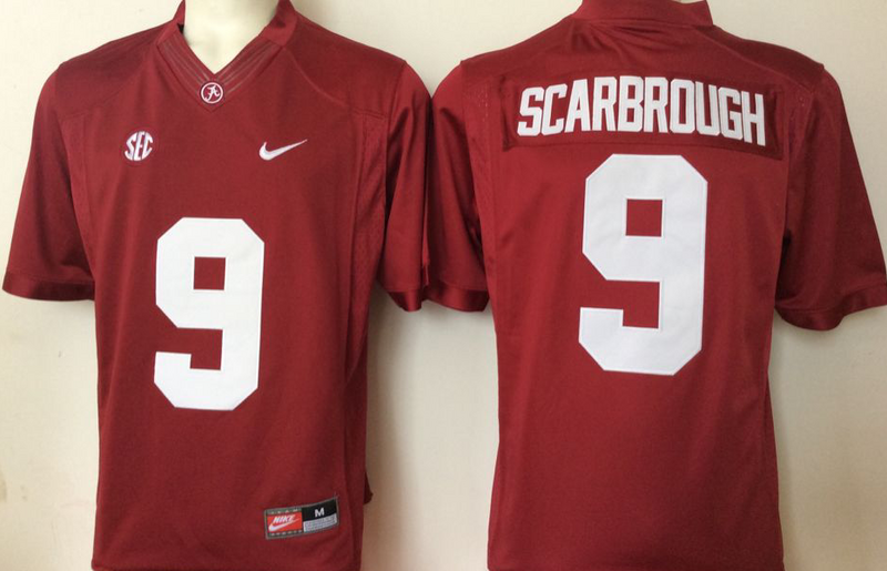 Men's Alabama Crimson Tide Bo Scarbrough #9 Crimson Player Game Jersey sports jersey product view 1