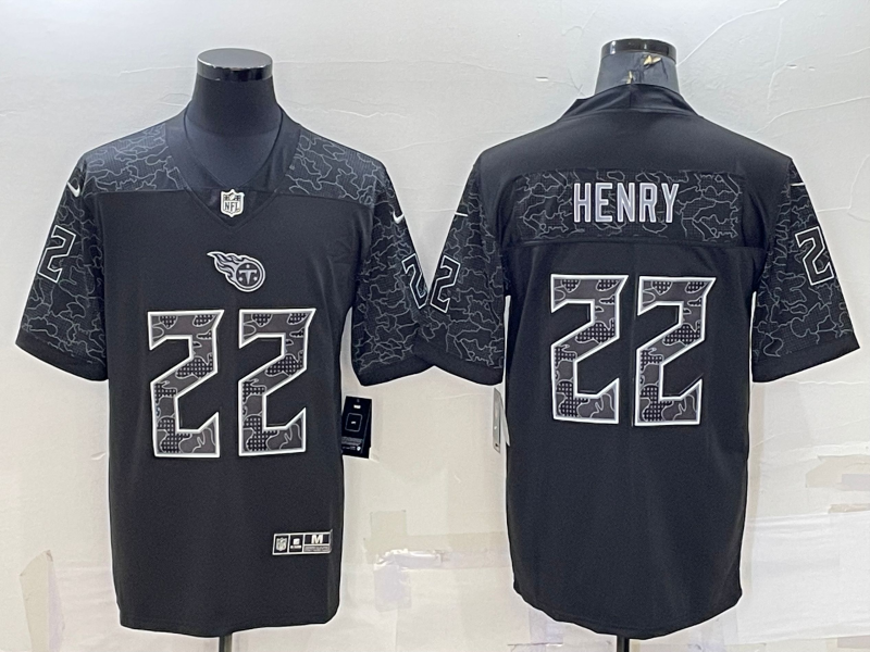 Men's Tennessee Titans Derrick Henry Black Retired Player RFLCTV Limited Jersey football jersey product view 1